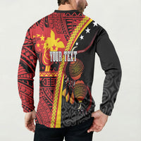Papua New Guinea Independence Personalised Button Sweatshirt PNG Bagi and Lime Pot LT7 - Polynesian Pride