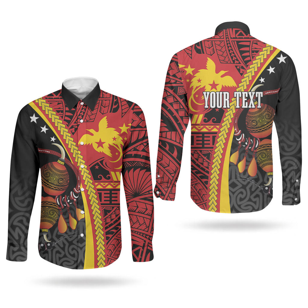 Papua New Guinea Independence Personalised Couples Matching Summer Maxi Dress and Long Sleeve Button Shirt PNG Bagi and Lime Pot LT7 - Polynesian Pride
