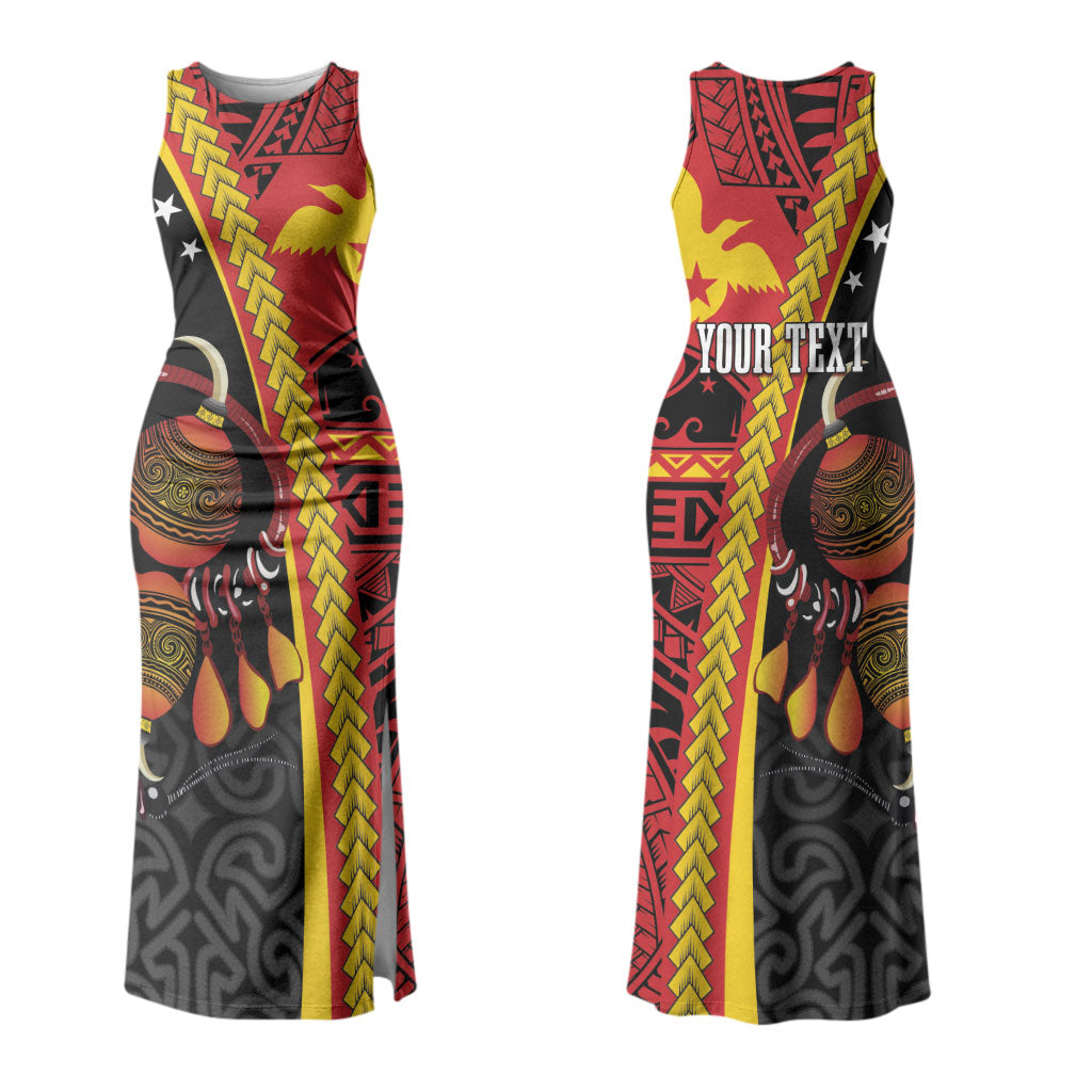 Papua New Guinea Independence Personalised Couples Matching Tank Maxi Dress and Hawaiian Shirt PNG Bagi and Lime Pot LT7 - Polynesian Pride