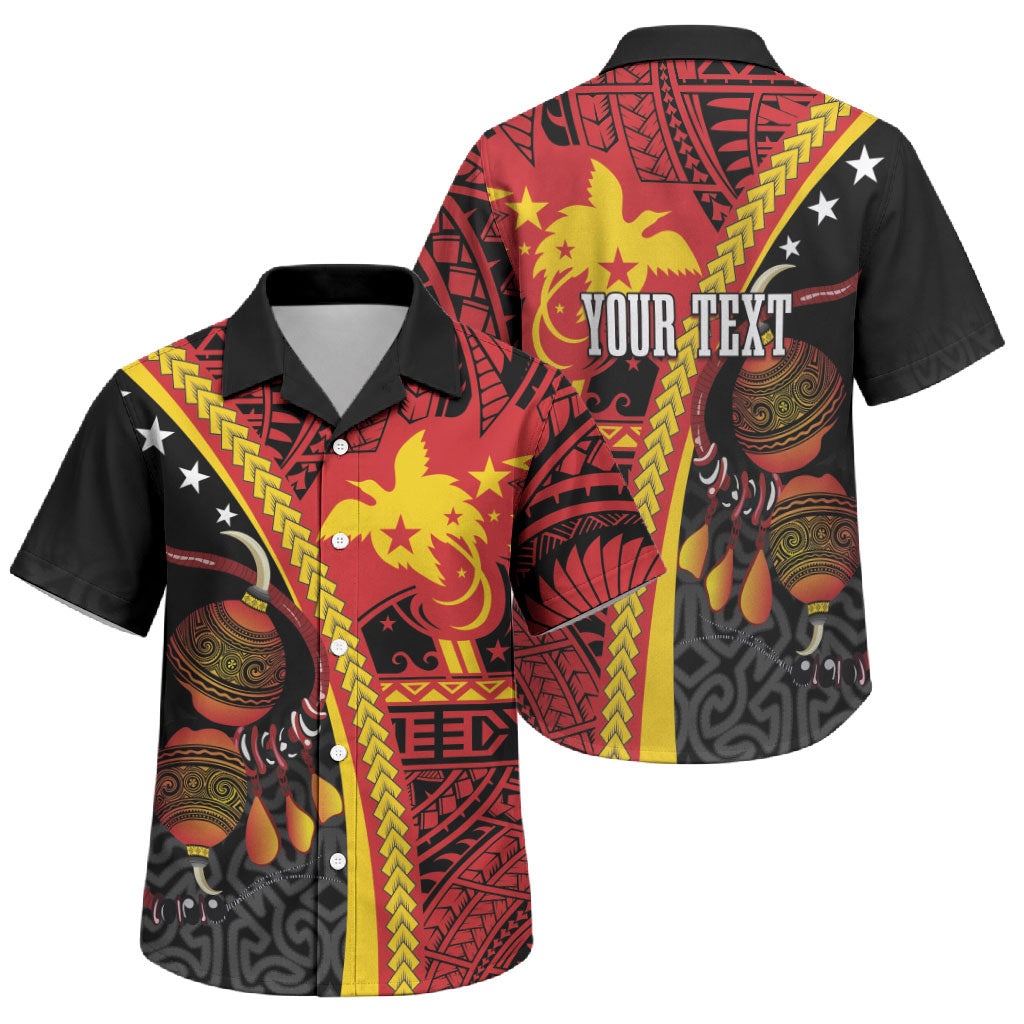 Papua New Guinea Independence Personalised Family Matching Puletasi and Hawaiian Shirt PNG Bagi and Lime Pot LT7 Son's Shirt Black - Polynesian Pride