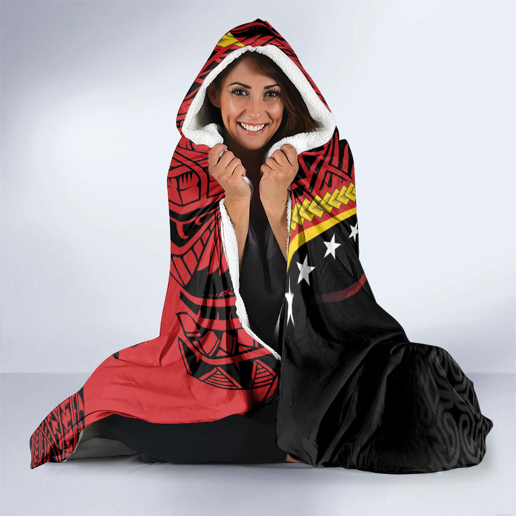 Papua New Guinea Independence Hooded Blanket PNG Bagi and Lime Pot LT7 - Polynesian Pride