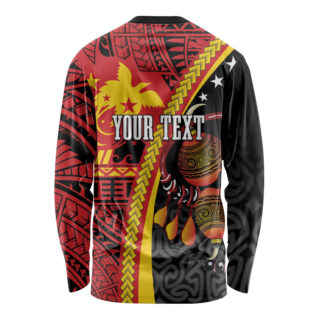 Papua New Guinea Independence Personalised Long Sleeve Shirt PNG Bagi and Lime Pot LT7 - Polynesian Pride