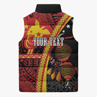 Papua New Guinea Independence Personalised Sleeveless Puffer Jacket PNG Bagi and Lime Pot LT7 - Polynesian Pride
