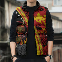 Papua New Guinea Independence Personalised Sleeveless Puffer Jacket PNG Bagi and Lime Pot LT7 - Polynesian Pride