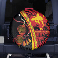 Papua New Guinea Independence Spare Tire Cover PNG Bagi and Lime Pot LT7 No hole Black - Polynesian Pride