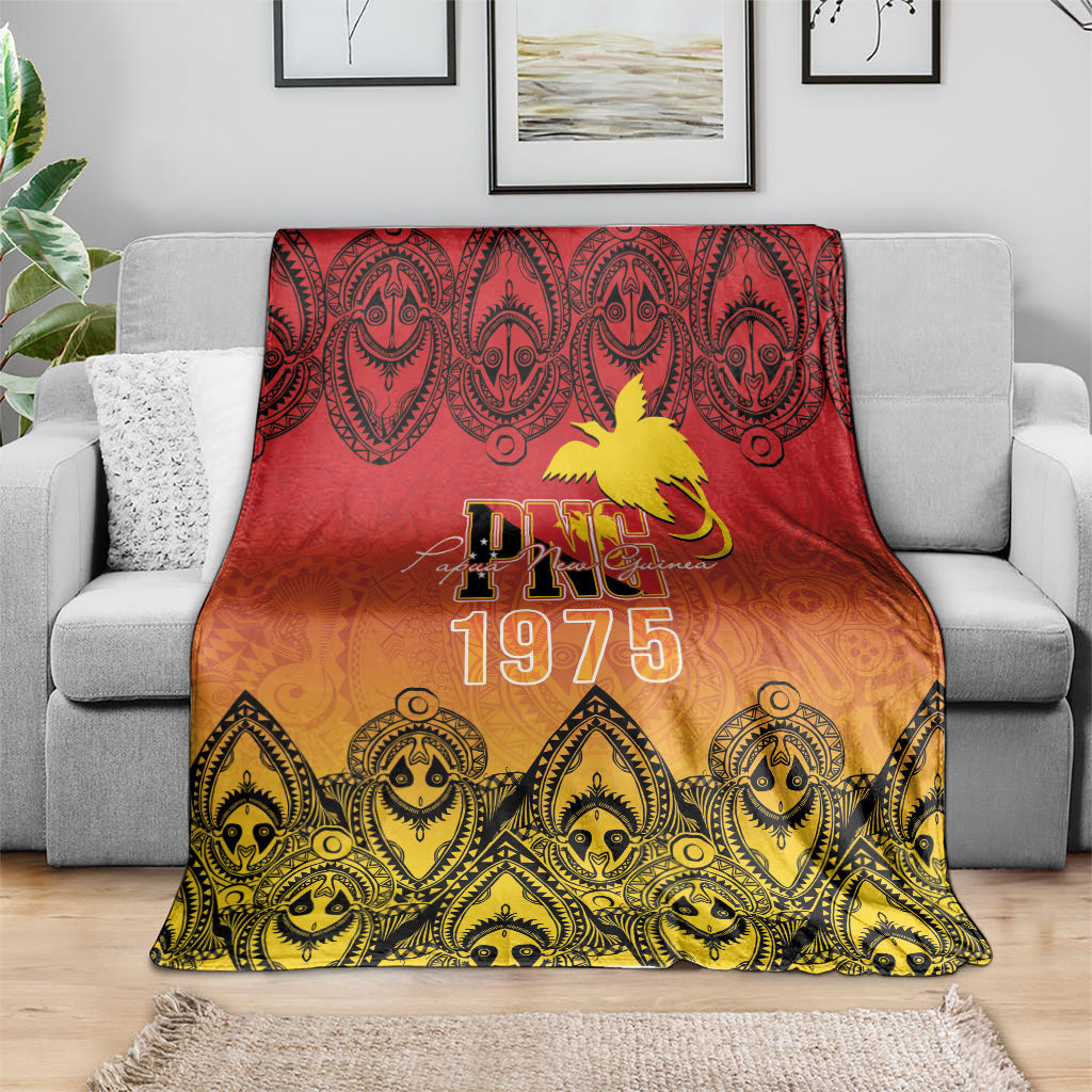 Papua New Guinea 1975 To The Future Blanket Sepik Masks LT7 - Polynesian Pride