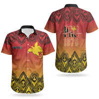 Papua New Guinea 1975 To The Future Personalised Couples Matching Off Shoulder Short Dress and Hawaiian Shirt Sepik Masks LT7 - Polynesian Pride