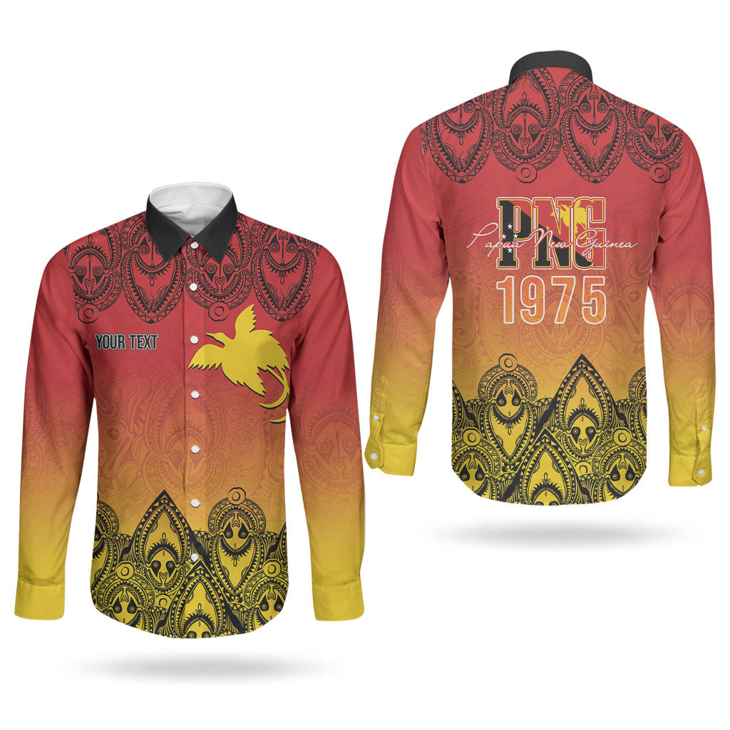 Papua New Guinea 1975 To The Future Personalised Couples Matching Puletasi and Long Sleeve Button Shirt Sepik Masks LT7 - Polynesian Pride