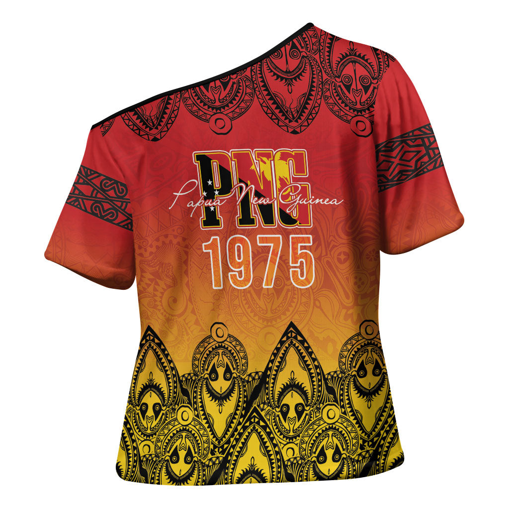 Papua New Guinea 1975 To The Future Personalised Cross Shoulder Shirt Sepik Masks LT7 - Polynesian Pride