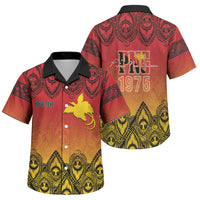 Papua New Guinea 1975 To The Future Personalised Family Matching Off Shoulder Short Dress and Hawaiian Shirt Sepik Masks LT7 Son's Shirt Red - Polynesian Pride