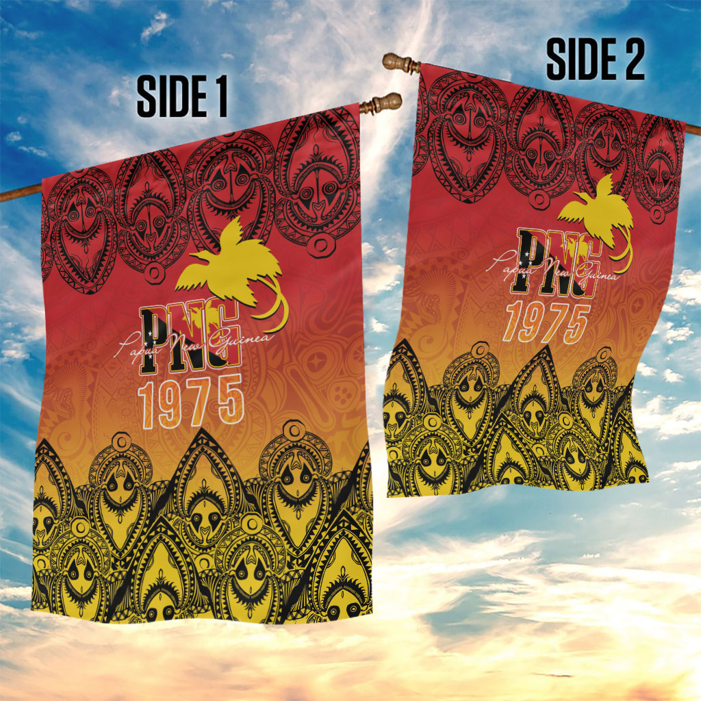 Papua New Guinea 1975 To The Future Garden Flag Sepik Masks LT7 - Polynesian Pride