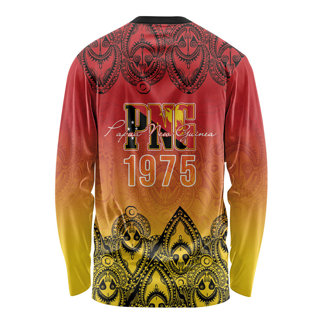 Papua New Guinea 1975 To The Future Personalised Long Sleeve Shirt Sepik Masks LT7 - Polynesian Pride