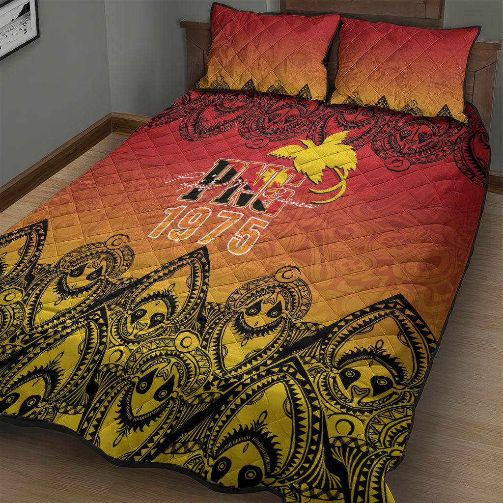 Papua New Guinea 1975 To The Future Quilt Bed Set Sepik Masks LT7 - Polynesian Pride