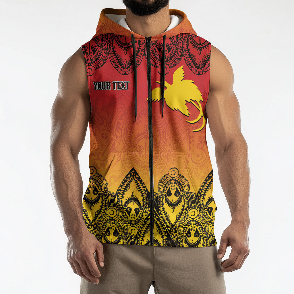Papua New Guinea 1975 To The Future Personalised Sleeveless Zip Hoodie Sepik Masks LT7 - Polynesian Pride