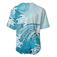 Polynesia Turtle Baseball Jersey Watercolor Abstract Style LT7 - Polynesian Pride