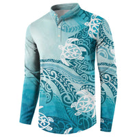 Polynesia Turtle Button Sweatshirt Watercolor Abstract Style LT7 - Polynesian Pride