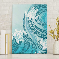 Polynesia Turtle Canvas Wall Art Watercolor Abstract Style LT7 Without Frame Blue - Polynesian Pride