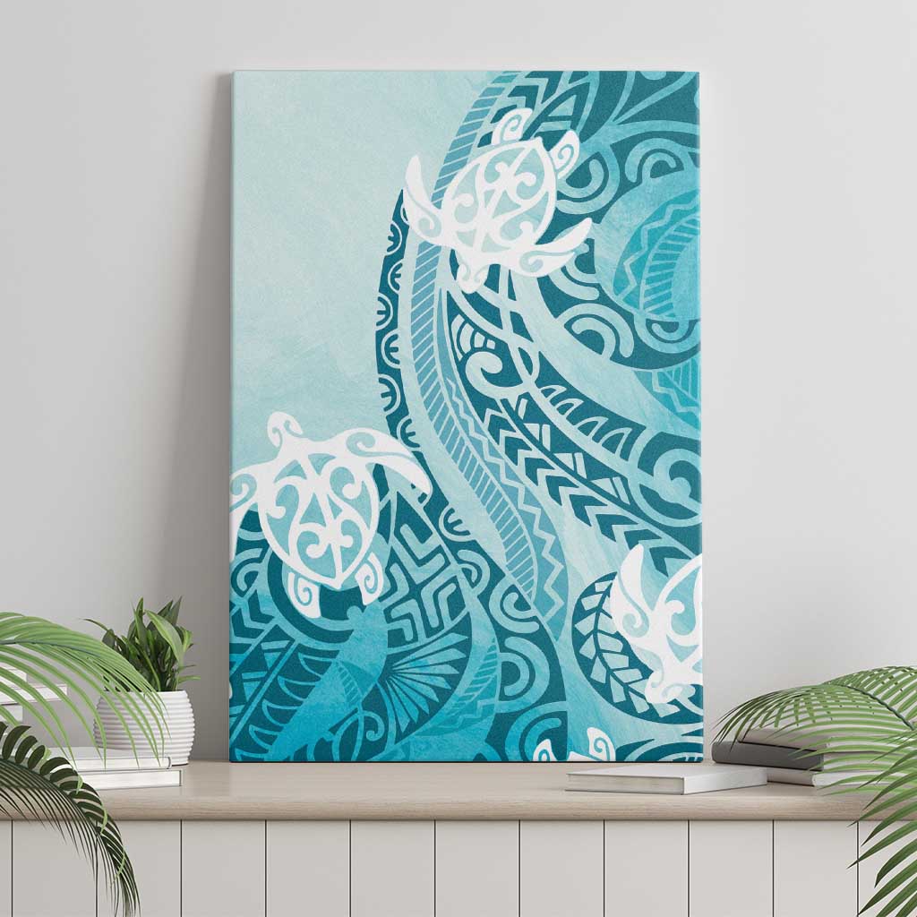 Polynesia Turtle Canvas Wall Art Watercolor Abstract Style LT7 - Polynesian Pride