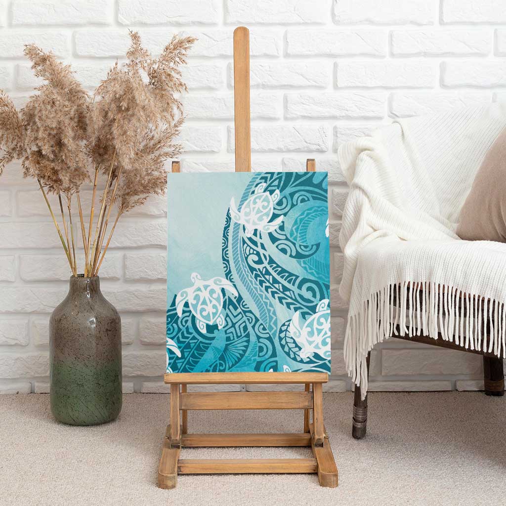 Polynesia Turtle Canvas Wall Art Watercolor Abstract Style LT7 - Polynesian Pride