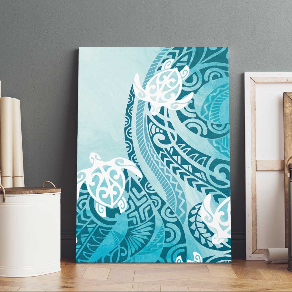 Polynesia Turtle Canvas Wall Art Watercolor Abstract Style LT7 - Polynesian Pride