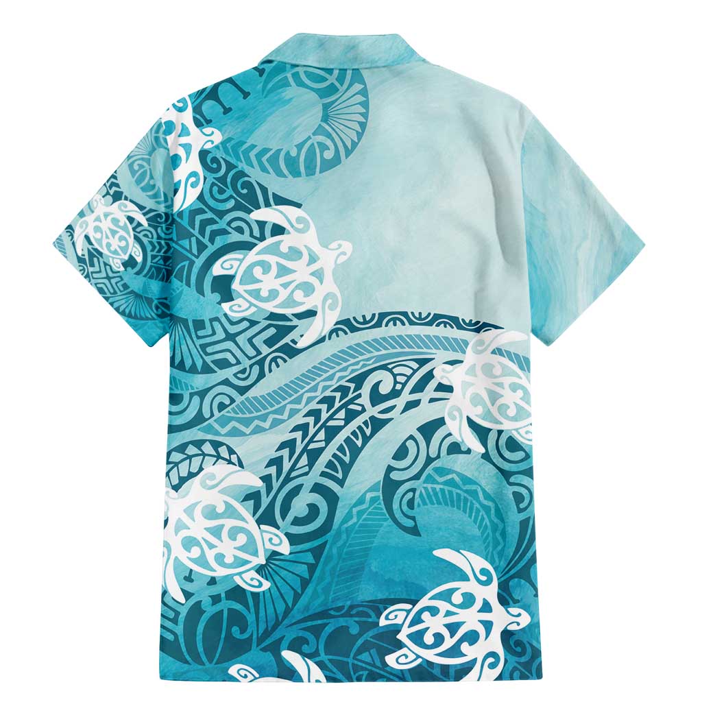 Polynesia Turtle Family Matching Mermaid Dress and Hawaiian Shirt Watercolor Abstract Style LT7 - Polynesian Pride