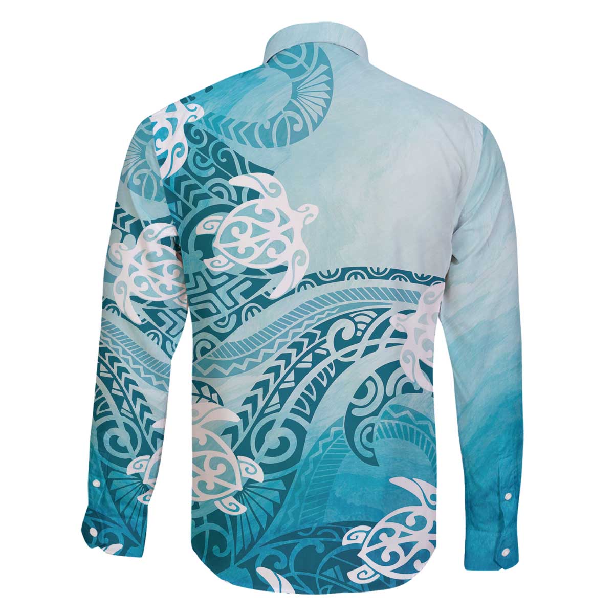 Polynesia Turtle Family Matching Off Shoulder Short Dress and Hawaiian Shirt Watercolor Abstract Style LT7 - Polynesian Pride