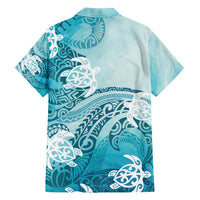 Polynesia Turtle Family Matching Tank Maxi Dress and Hawaiian Shirt Watercolor Abstract Style LT7 - Polynesian Pride