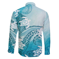 Polynesia Turtle Family Matching Tank Maxi Dress and Hawaiian Shirt Watercolor Abstract Style LT7 - Polynesian Pride