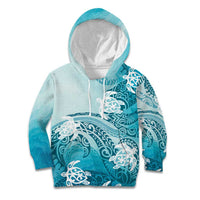 Polynesia Turtle Kid Hoodie Watercolor Abstract Style