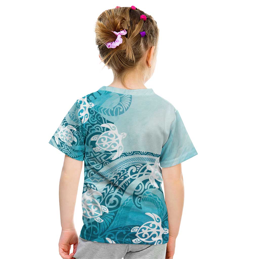 Polynesia Turtle Kid T Shirt Watercolor Abstract Style LT7 - Polynesian Pride