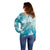 Polynesia Turtle Off Shoulder Sweater Watercolor Abstract Style