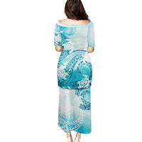 Polynesia Turtle Puletasi Watercolor Abstract Style