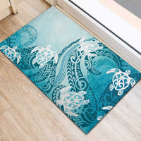 Polynesia Turtle Rubber Doormat Watercolor Abstract Style LT7 - Polynesian Pride