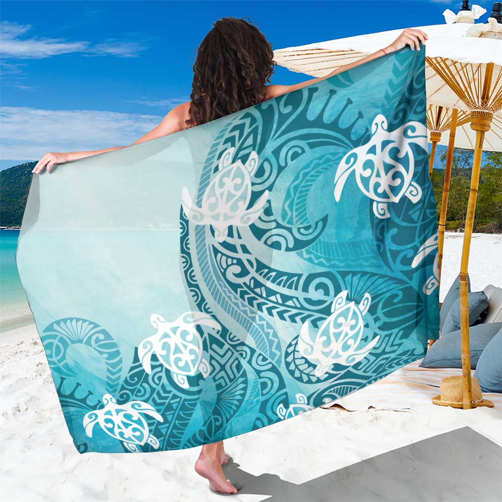 Polynesia Turtle Sarong Watercolor Abstract Style