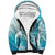 Polynesia Turtle Sherpa Hoodie Watercolor Abstract Style