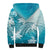 Polynesia Turtle Sherpa Hoodie Watercolor Abstract Style