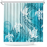 Polynesia Turtle Shower Curtain Watercolor Abstract Style LT7 Blue - Polynesian Pride