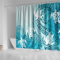 Polynesia Turtle Shower Curtain Watercolor Abstract Style LT7 - Polynesian Pride