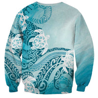 Polynesia Turtle Sweatshirt Watercolor Abstract Style LT7 - Polynesian Pride