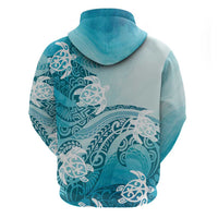 Polynesia Turtle Zip Hoodie Watercolor Abstract Style