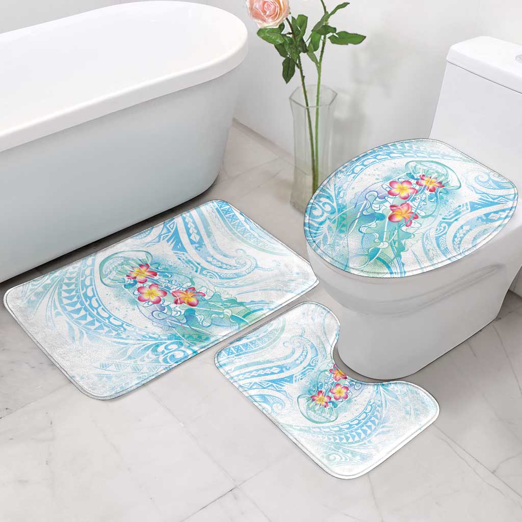 Sea Blue Polynesian Jellyfish Bathroom Set Watercolor Glows - Polynesian Pride