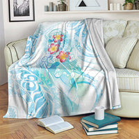 Sea Blue Polynesian Jellyfish Blanket Watercolor Glows - Polynesian Pride
