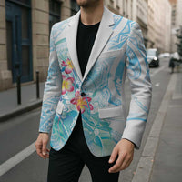 Sea Blue Polynesian Jellyfish Blazer Watercolor Glows LT7 - Polynesian Pride