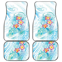 Sea Blue Polynesian Jellyfish Car Mats Watercolor Glows LT7 - Polynesian Pride