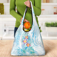 Sea Blue Polynesian Jellyfish Grocery Bag Watercolor Glows LT7 - Polynesian Pride