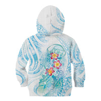 Sea Blue Polynesian Jellyfish Kid Hoodie Watercolor Glows - Polynesian Pride