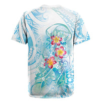 Sea Blue Polynesian Jellyfish Rugby Jersey Watercolor Glows - Polynesian Pride