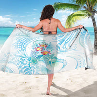 Sea Blue Polynesian Jellyfish Sarong Watercolor Glows LT7 - Polynesian Pride