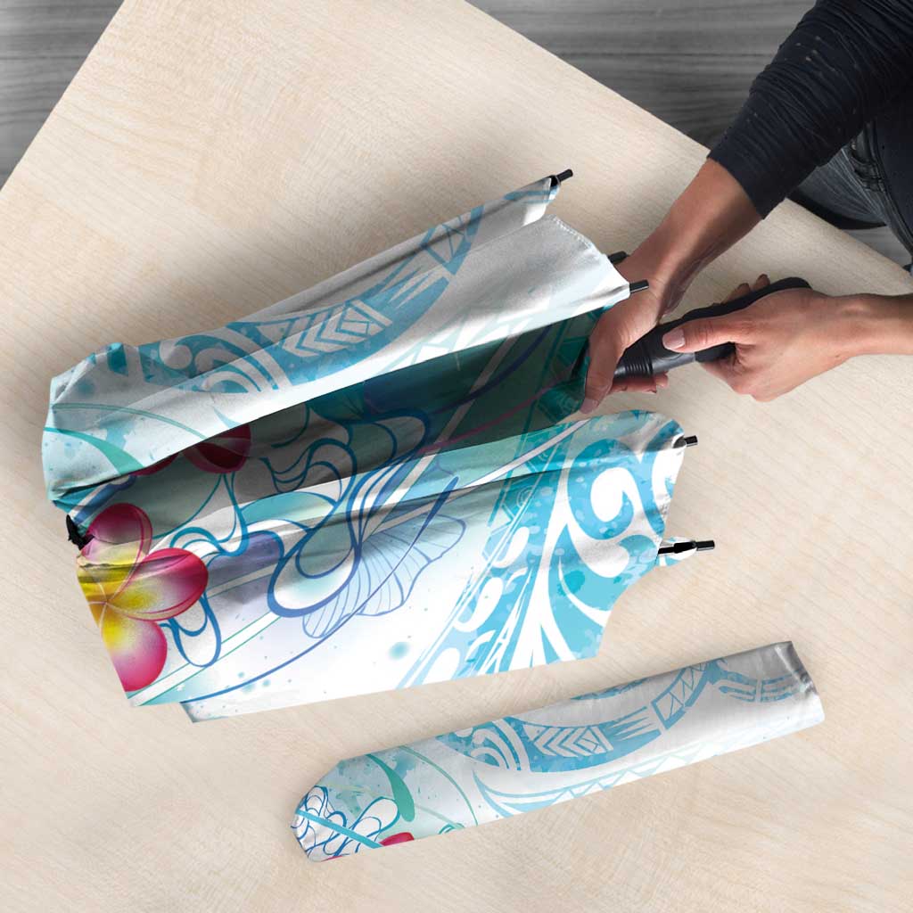 Sea Blue Polynesian Jellyfish Umbrella Watercolor Glows - Polynesian Pride