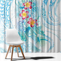 Sea Blue Polynesian Jellyfish Window Curtain Watercolor Glows LT7 - Polynesian Pride